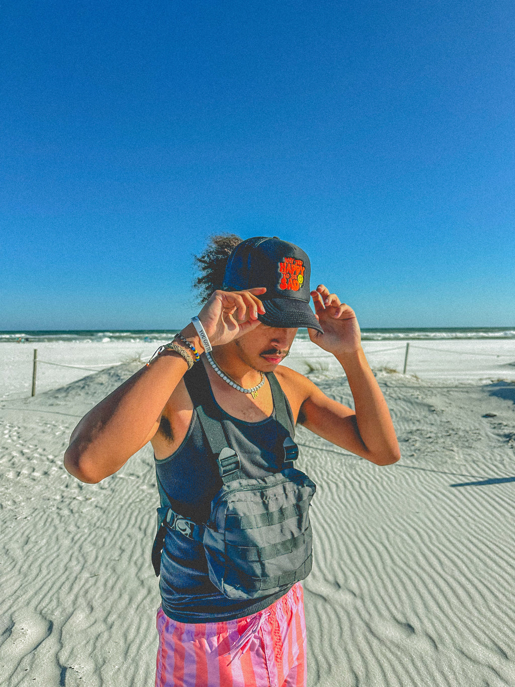 Way Too Happy Embroidered Trucker