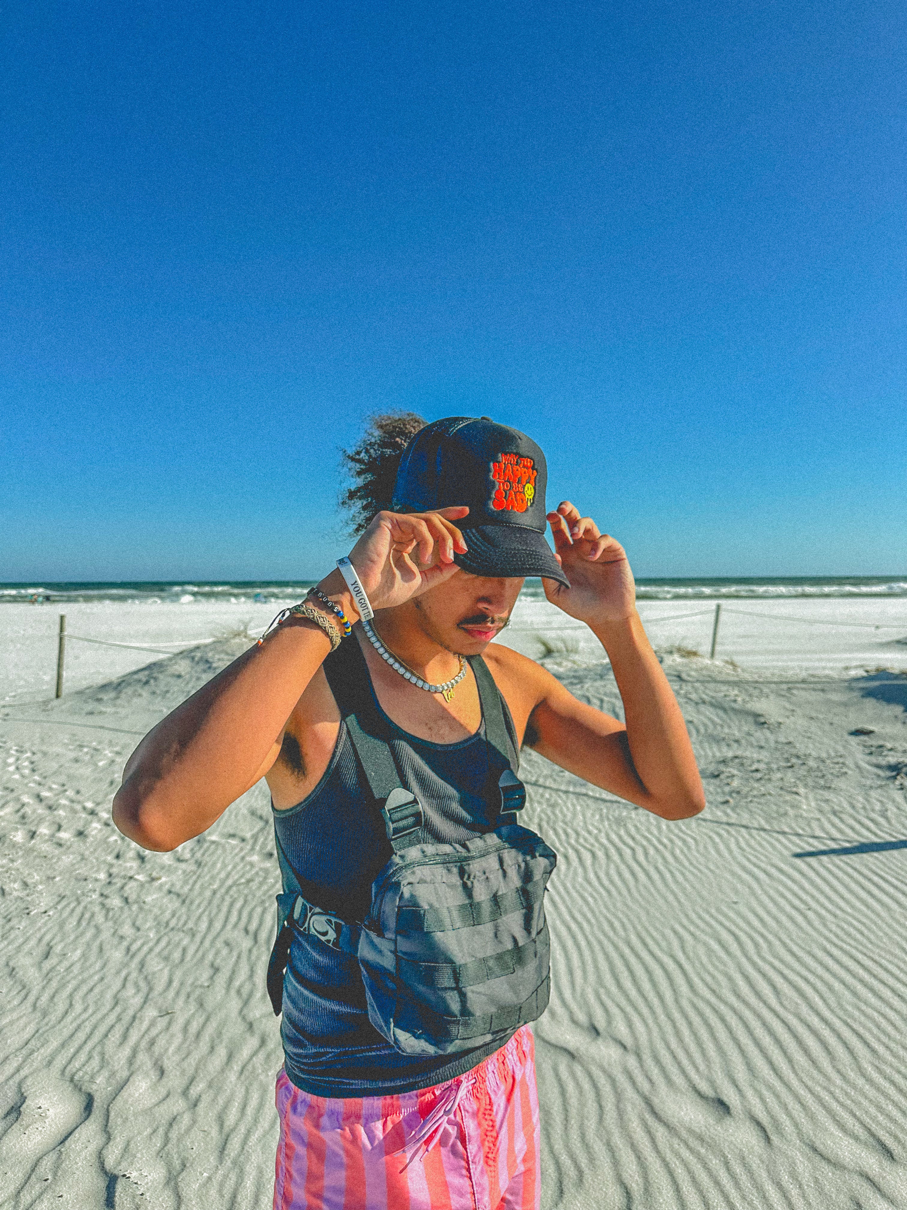 Way Too Happy Embroidered Trucker